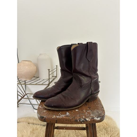 Vintage 1980s Burgundy Frye Cowboy Boots Leather Size 10.5 main image 8